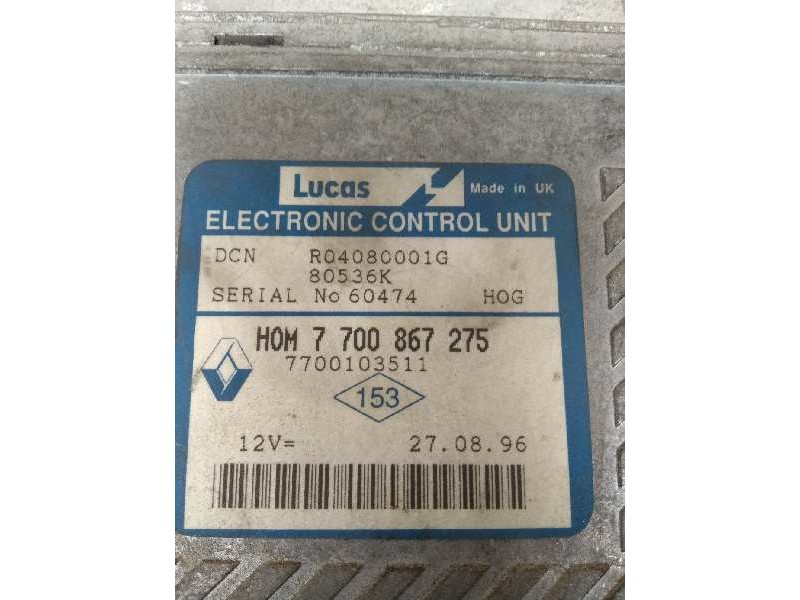Recambio de centralita motor uce para renault megane i classic (la0) 1.9 turbodiesel referencia OEM IAM R04080001G HOM7700867275
