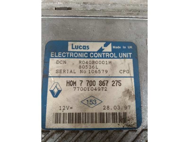 Recambio de centralita motor uce para renault megane i berlina hatchback (ba0) 1.9 turbodiesel referencia OEM IAM R04080001H HOM
