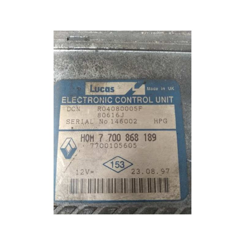 Recambio de centralita motor uce para renault megane i scenic (ja0) 1.9 turbodiesel cat (f8q-784) referencia OEM IAM R04080005F 