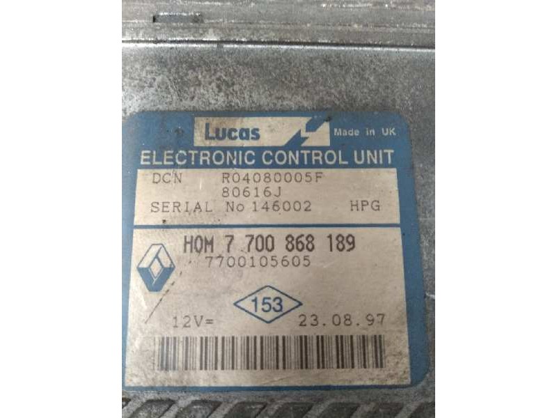 Recambio de centralita motor uce para renault megane i scenic (ja0) 1.9 turbodiesel cat (f8q-784) referencia OEM IAM R04080005F 