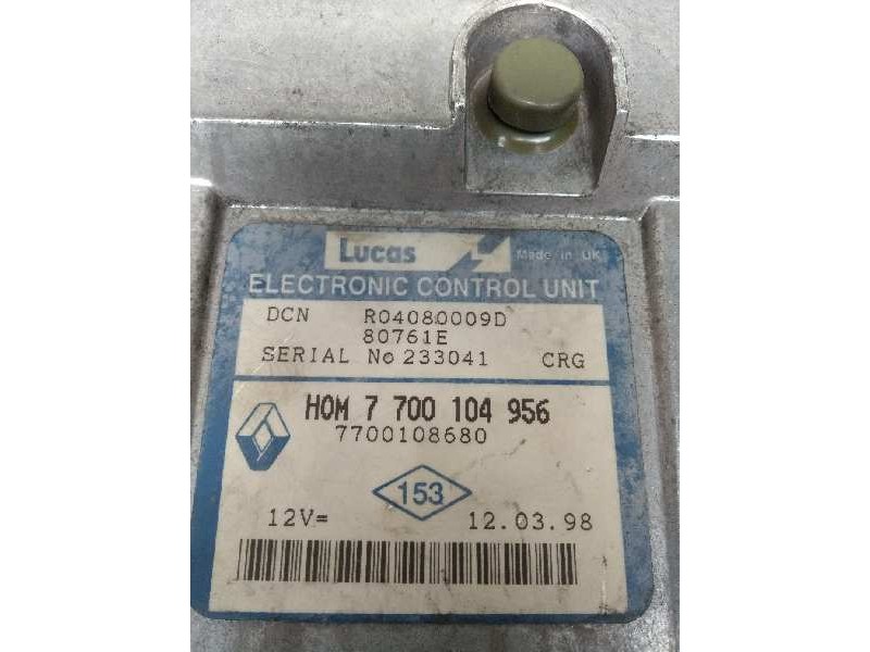 Recambio de centralita motor uce para renault clio ii fase i (b/cbo) 1.9 diesel referencia OEM IAM R04080009D HOM7700104956 7700