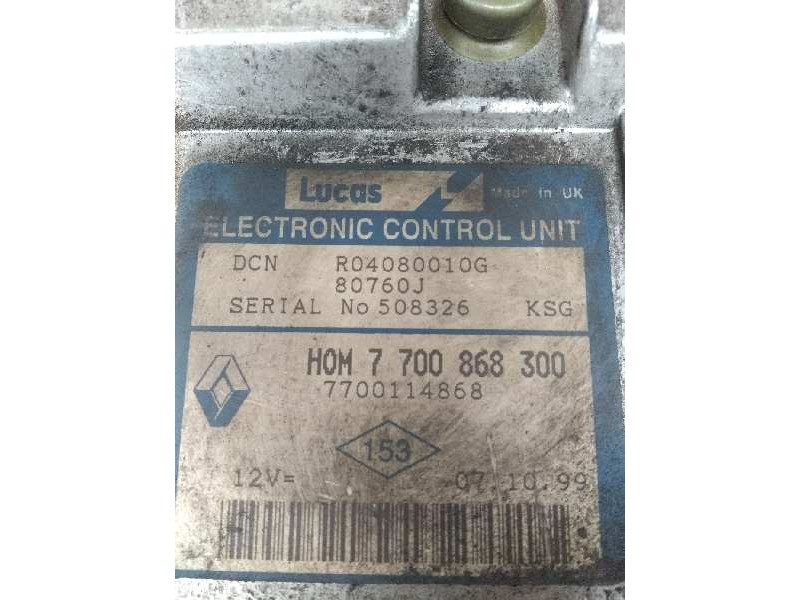 Recambio de centralita motor uce para renault kangoo (f/kc0) 1.9 diesel referencia OEM IAM R04080010G HOM7700868300 7700114868 8