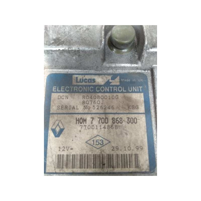 Recambio de centralita motor uce para renault kangoo (f/kc0) 1.9 diesel referencia OEM IAM R04080010G HOM7700868300 7700114868 8 Recambio de centralita motor uce para renault kangoo (f/kc0) 1.9 diesel referencia OEM IAM R04080010G HOM7700868300 7700114868 8