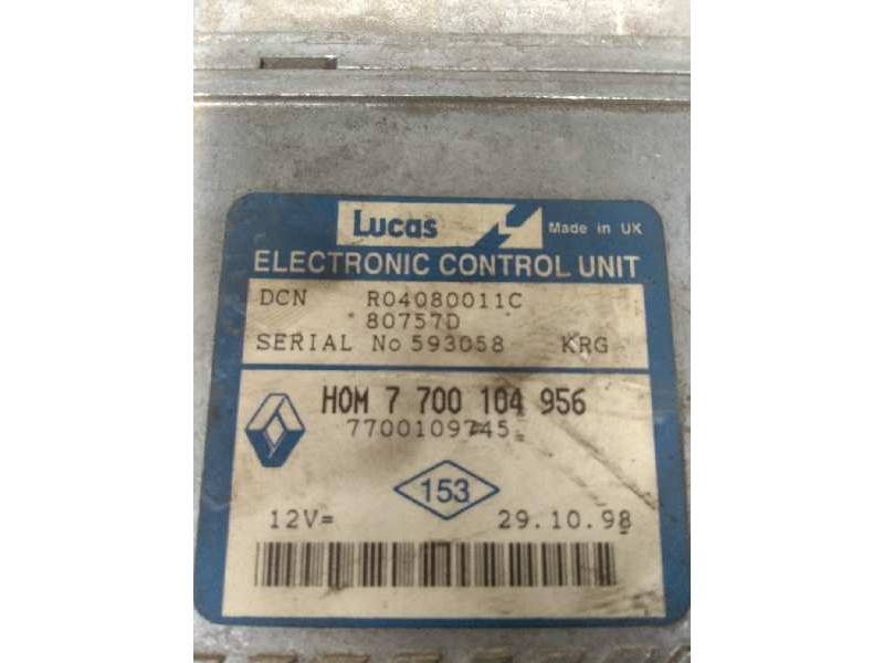 Recambio de centralita motor uce para renault megane i scenic (ja0) 1.9 diesel referencia OEM IAM R04080011C HOM7700104956 77001