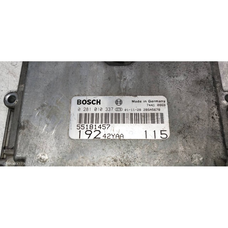 Recambio de centralita motor uce para fiat stilo (192) 1.9 jtd / 1.9 jtd 115 active referencia OEM IAM 0281010337 55181457 