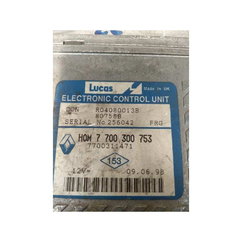 Recambio de centralita motor uce para renault trafic (desde 5.89) referencia OEM IAM R04080013B HOM7700300753 7700311471 80758B Recambio de centralita motor uce para renault trafic (desde 5.89) referencia OEM IAM R04080013B HOM7700300753 7700311471 80758B