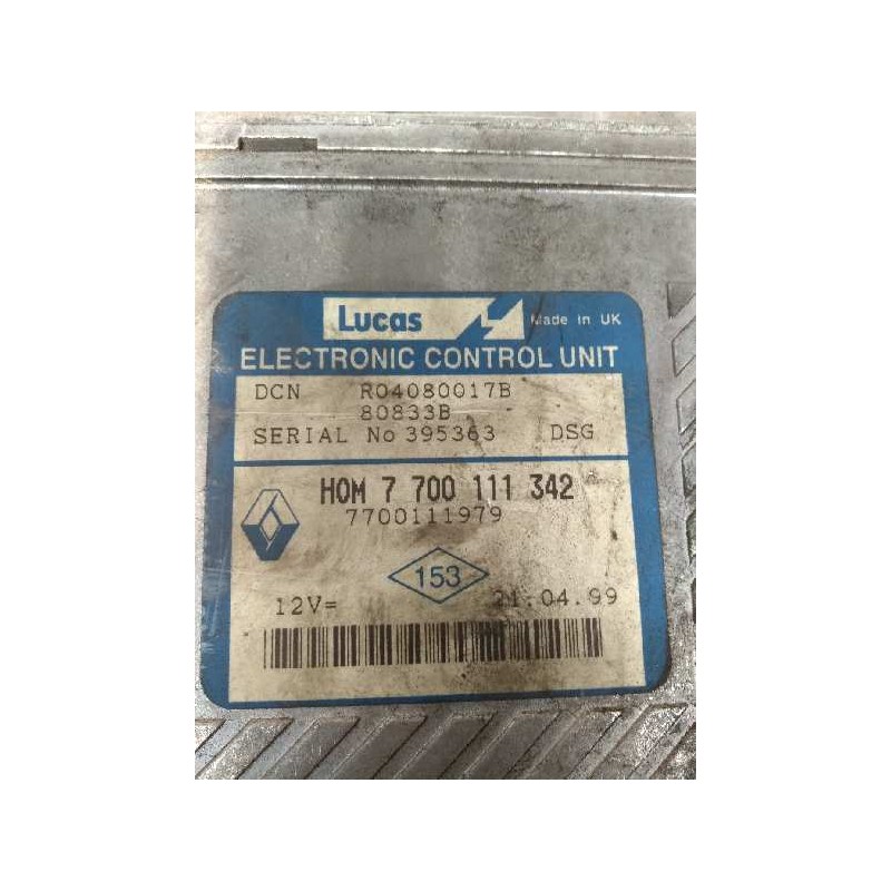 Recambio de centralita motor uce para renault megane i scenic (ja0) 1.9 diesel referencia OEM IAM R04080017B HOM7700111342 77001