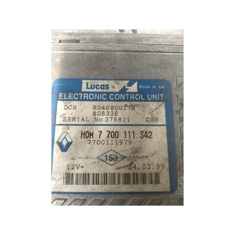 Recambio de centralita motor uce para renault megane i scenic (ja0) 1.9 diesel referencia OEM IAM R04080017B HOM7700111342 77001