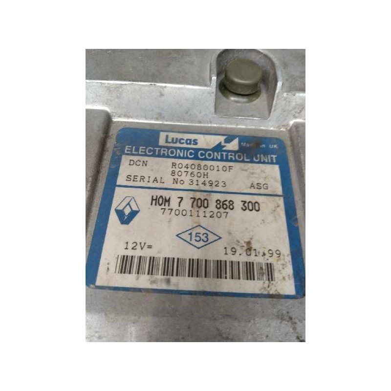 Recambio de centralita motor uce para renault kangoo (f/kc0) 1.9 diesel referencia OEM IAM R04080010F HOM7700868300 7700111207 8