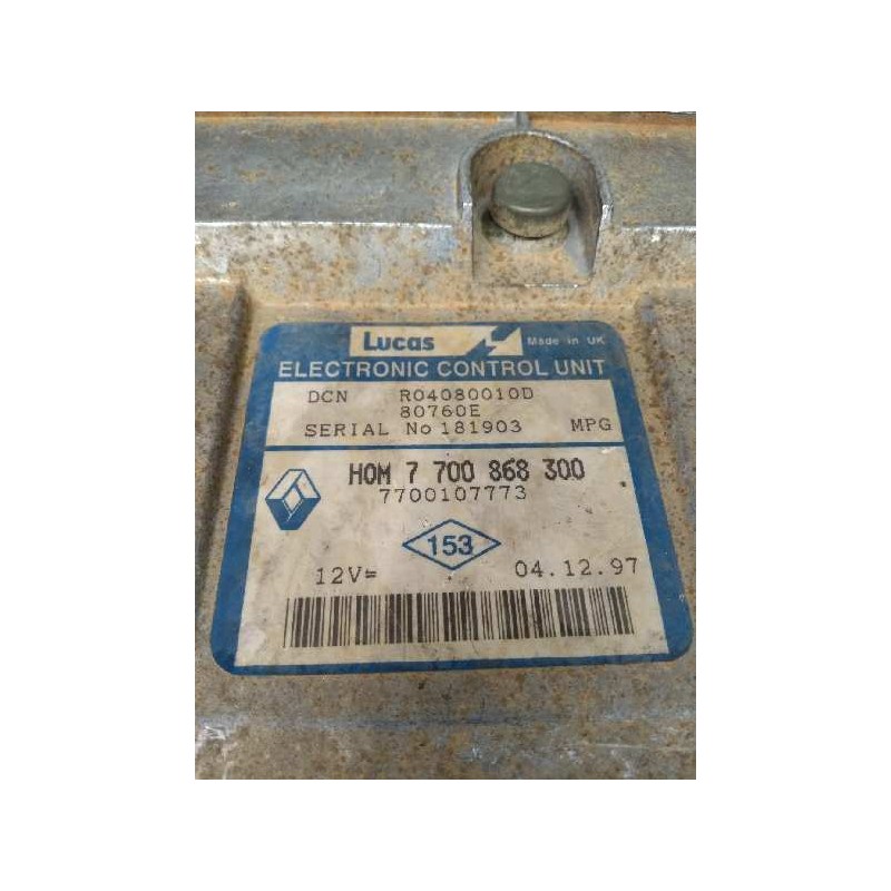 Recambio de centralita motor uce para renault kangoo (f/kc0) 1.9 diesel referencia OEM IAM R04080010D HOM7700868300 7700107773 8 Recambio de centralita motor uce para renault kangoo (f/kc0) 1.9 diesel referencia OEM IAM R04080010D HOM7700868300 7700107773 8