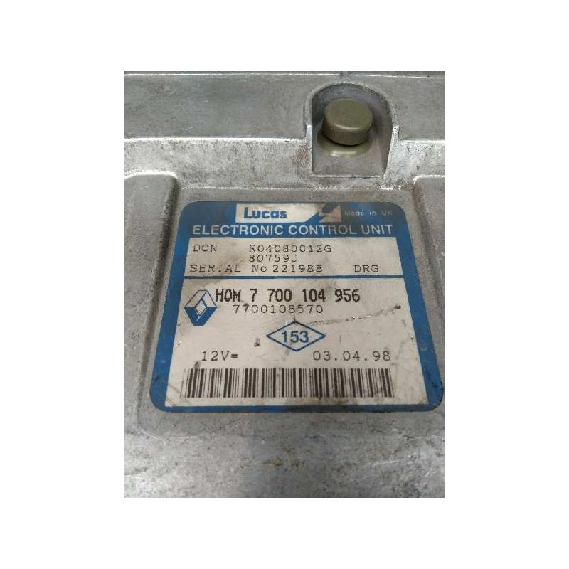 Recambio de centralita motor uce para renault kangoo (f/kc0) 1.9 diesel referencia OEM IAM R04080012G HOM7700104956 7700108570 8 Recambio de centralita motor uce para renault kangoo (f/kc0) 1.9 diesel referencia OEM IAM R04080012G HOM7700104956 7700108570 8