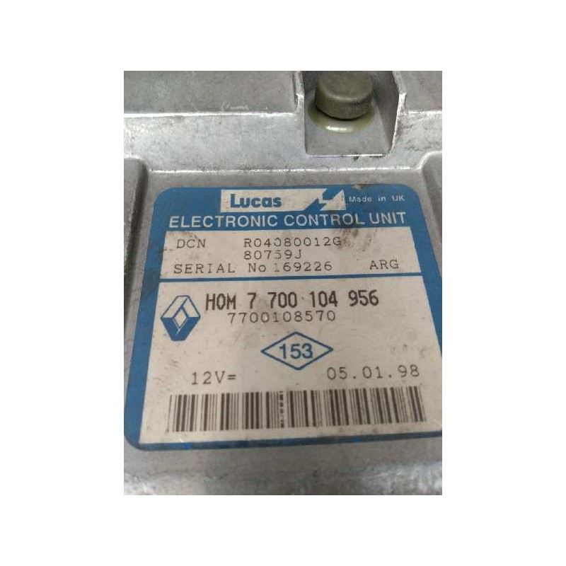 Recambio de centralita motor uce para renault kangoo (f/kc0) 1.9 diesel referencia OEM IAM R04080012G HOM7700104956 7700108570 8