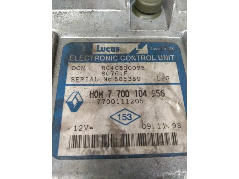 Recambio de centralita motor uce para renault clio ii fase i (b/cbo) 1.9 diesel referencia OEM IAM R04080009E HOM7700104956 7700