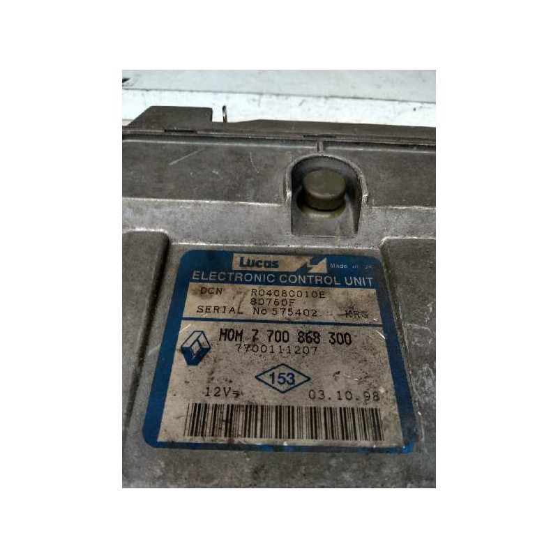 Recambio de centralita motor uce para renault kangoo (f/kc0) 1.9 diesel referencia OEM IAM R04080010E HOM7700868300 7700111207 8
