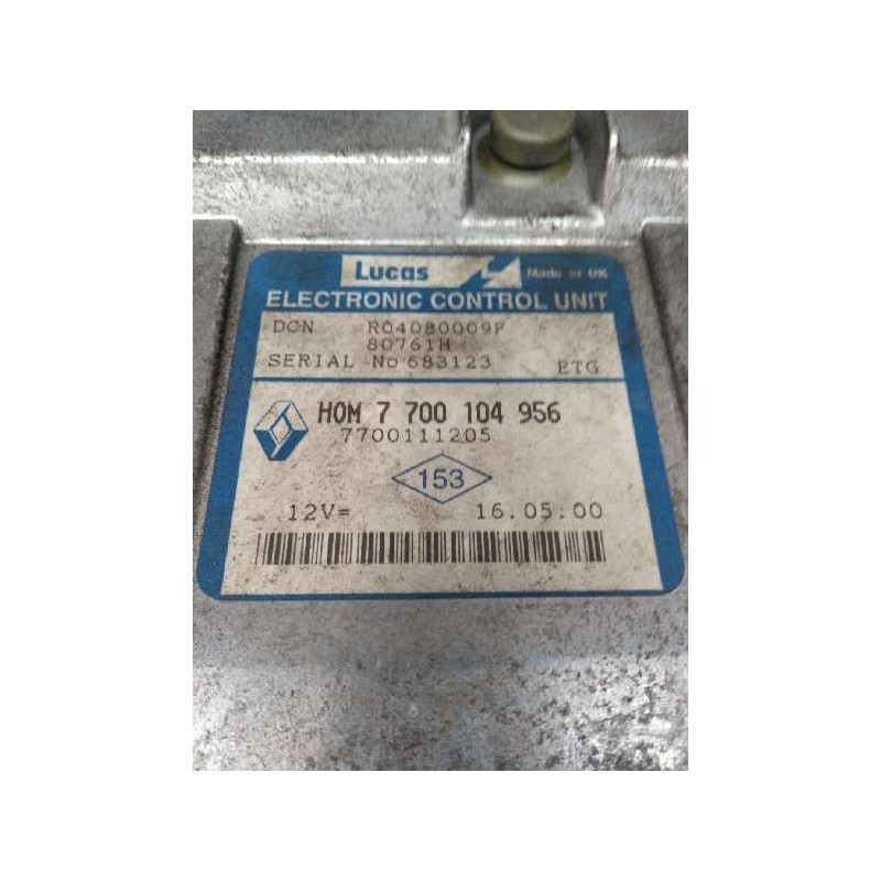 Recambio de centralita motor uce para renault clio ii fase i (b/cbo) referencia OEM IAM R04080009F HOM7700104956 7700111205 8076 Recambio de centralita motor uce para renault clio ii fase i (b/cbo) referencia OEM IAM R04080009F HOM7700104956 7700111205 8076