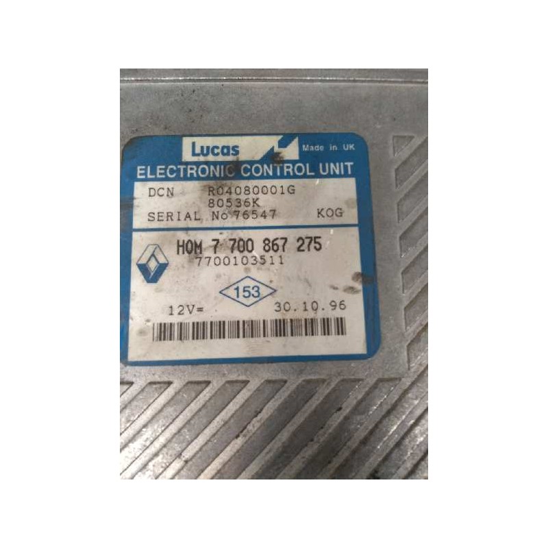 Recambio de centralita motor uce para renault megane i classic (la0) 1.9 turbodiesel referencia OEM IAM R04080001G HOM7700867275