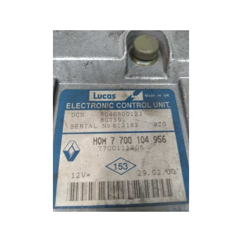 Recambio de centralita motor uce para renault kangoo (f/kc0) 1.9 diesel referencia OEM IAM R04080012J HOM7700104956 7700111206 8