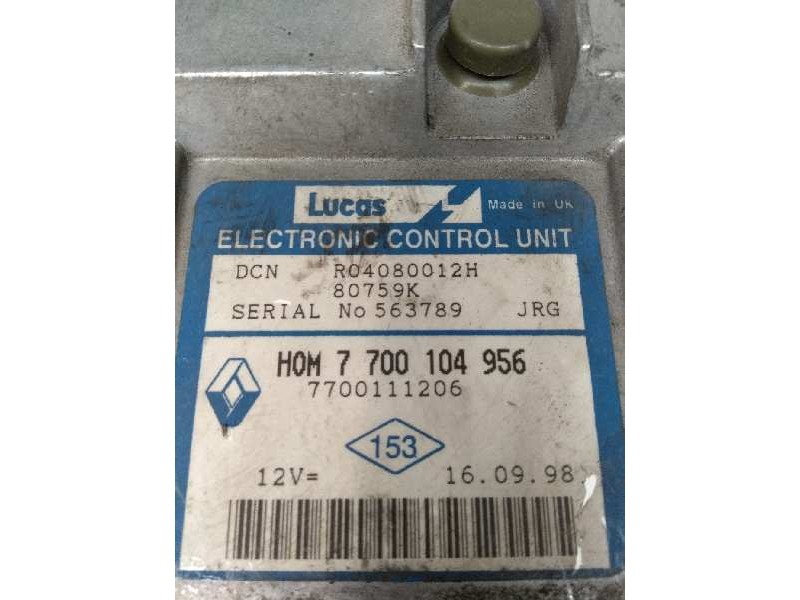 Recambio de centralita motor uce para renault kangoo (f/kc0) referencia OEM IAM R04080012H HOM7700104956 7700111206 80759K