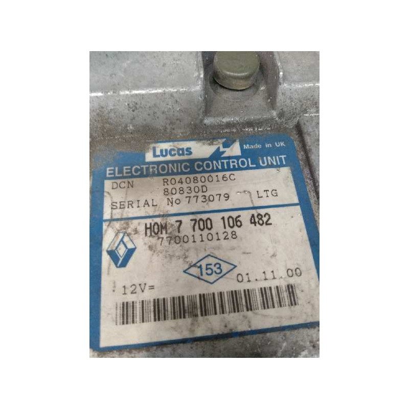 Recambio de centralita motor uce para renault trafic (desde 5.89) referencia OEM IAM R04080016C HOM7700106482 7700110128 80830D