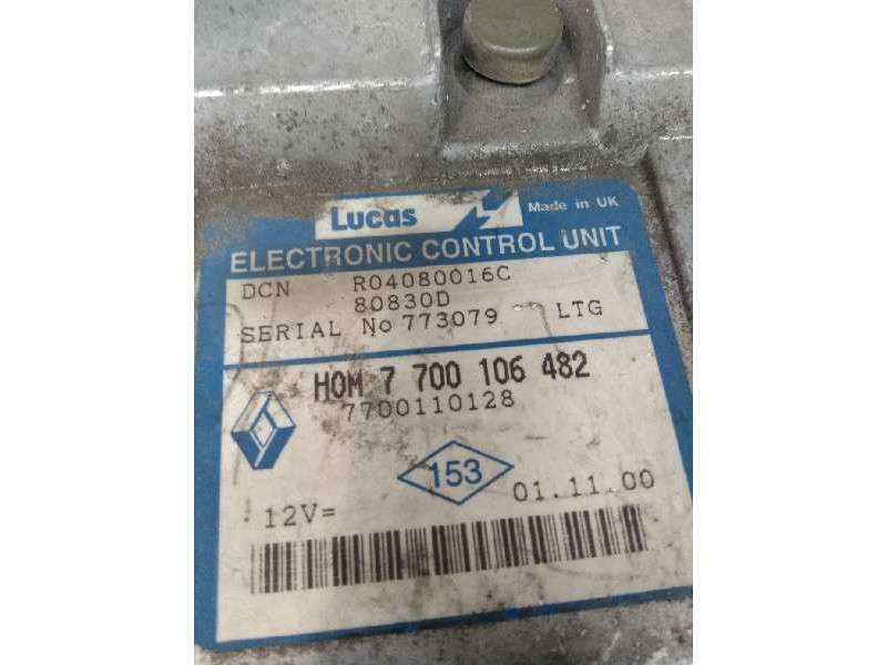 Recambio de centralita motor uce para renault trafic (desde 5.89) referencia OEM IAM R04080016C HOM7700106482 7700110128 80830D