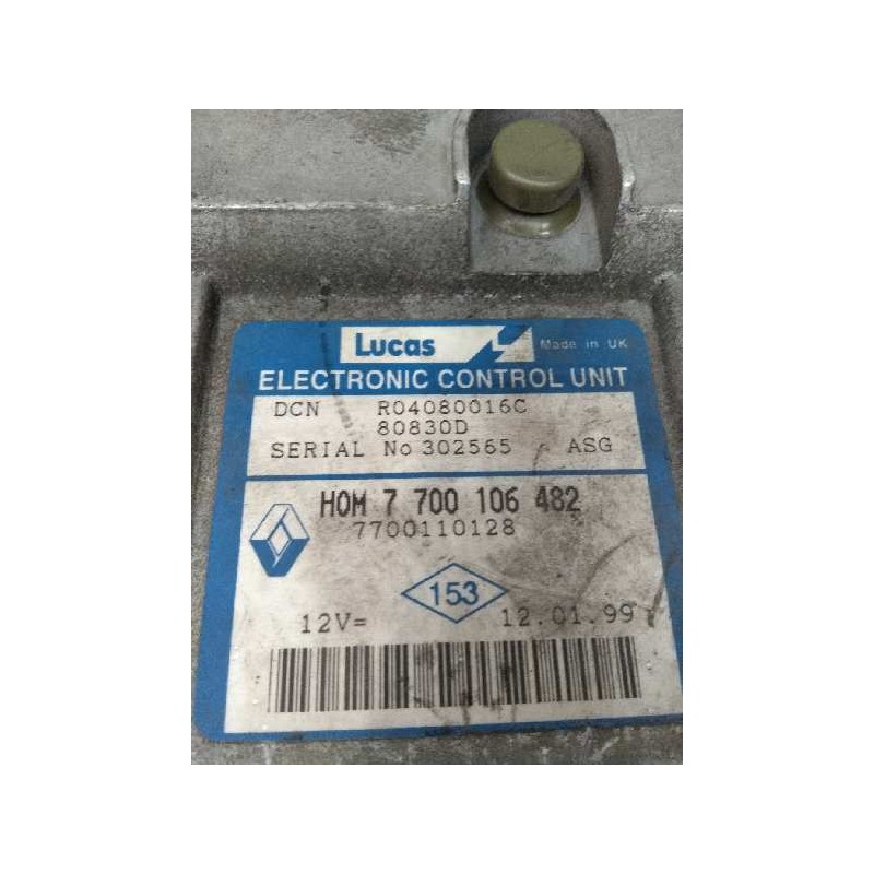 Recambio de centralita motor uce para renault trafic (desde 5.89) referencia OEM IAM R04080016C HOM7700106482 7700110128 80830D Recambio de centralita motor uce para renault trafic (desde 5.89) referencia OEM IAM R04080016C HOM7700106482 7700110128 80830D