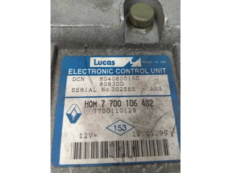 Recambio de centralita motor uce para renault trafic (desde 5.89) referencia OEM IAM R04080016C HOM7700106482 7700110128 80830D Recambio de centralita motor uce para renault trafic (desde 5.89) referencia OEM IAM R04080016C HOM7700106482 7700110128 80830D