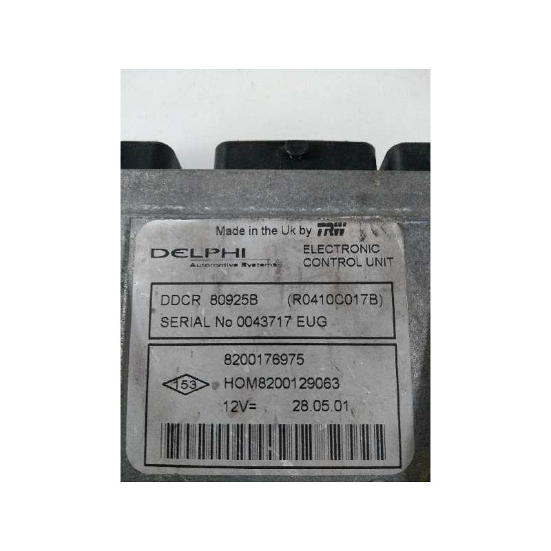 Recambio de centralita motor uce para renault clio ii fase ii (b/cb0) 1.5 dci diesel referencia OEM IAM R0410C017B 8200176975 HO