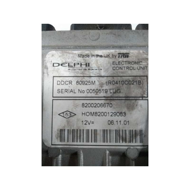 Recambio de centralita motor uce para renault clio ii fase ii (b/cb0) 1.5 dci diesel referencia OEM IAM R0410C021B 8200206670 HO
