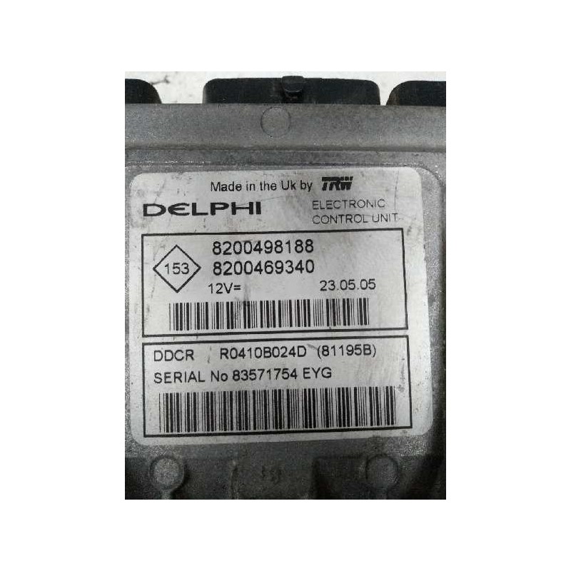 Recambio de centralita motor uce para renault scenic ii authentique referencia OEM IAM R0410B024D 8200498188 8200469340 81195B