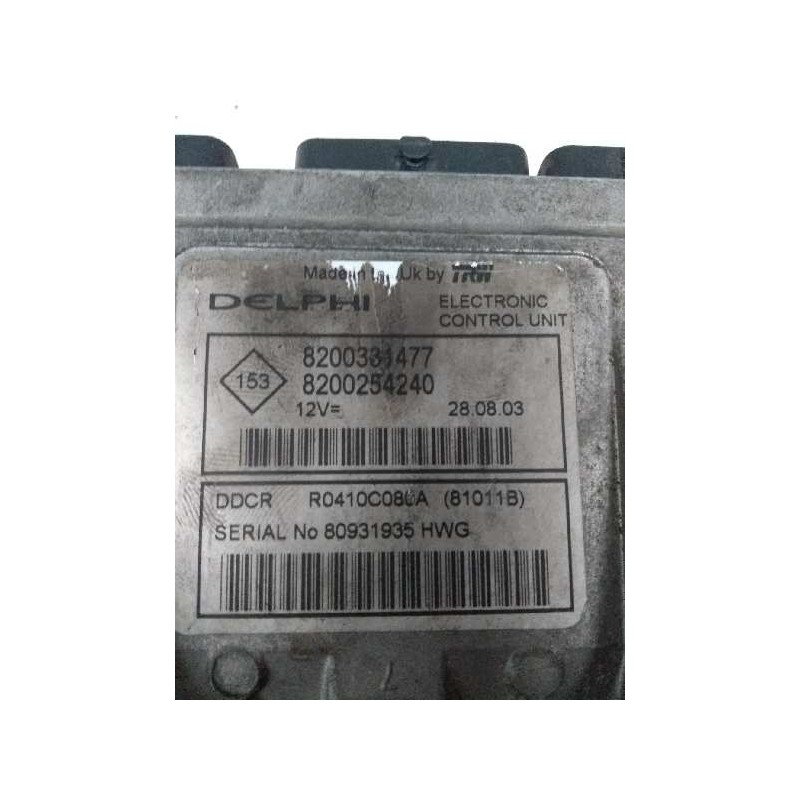 Recambio de centralita motor uce para renault clio ii fase ii (b/cb0) 1.5 dci diesel referencia OEM IAM R0410C080A 8200331477 82