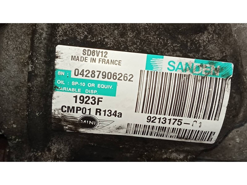 Recambio de compresor aire acondicionado para mini countryman (r60) one d referencia OEM IAM SD6V121923F 921317504 