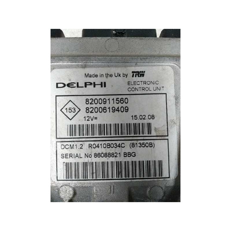 Recambio de centralita motor uce para renault clio iii 1.5 dci diesel fap referencia OEM IAM R0410B034C 8200911560 8200619409 81