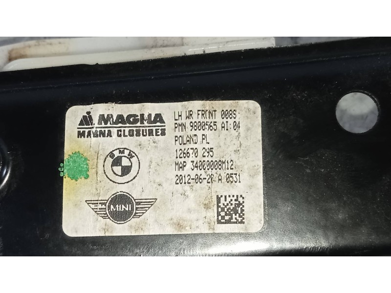 Recambio de elevalunas delantero izquierdo para mini countryman (r60) one d referencia OEM IAM 9800565AI04  