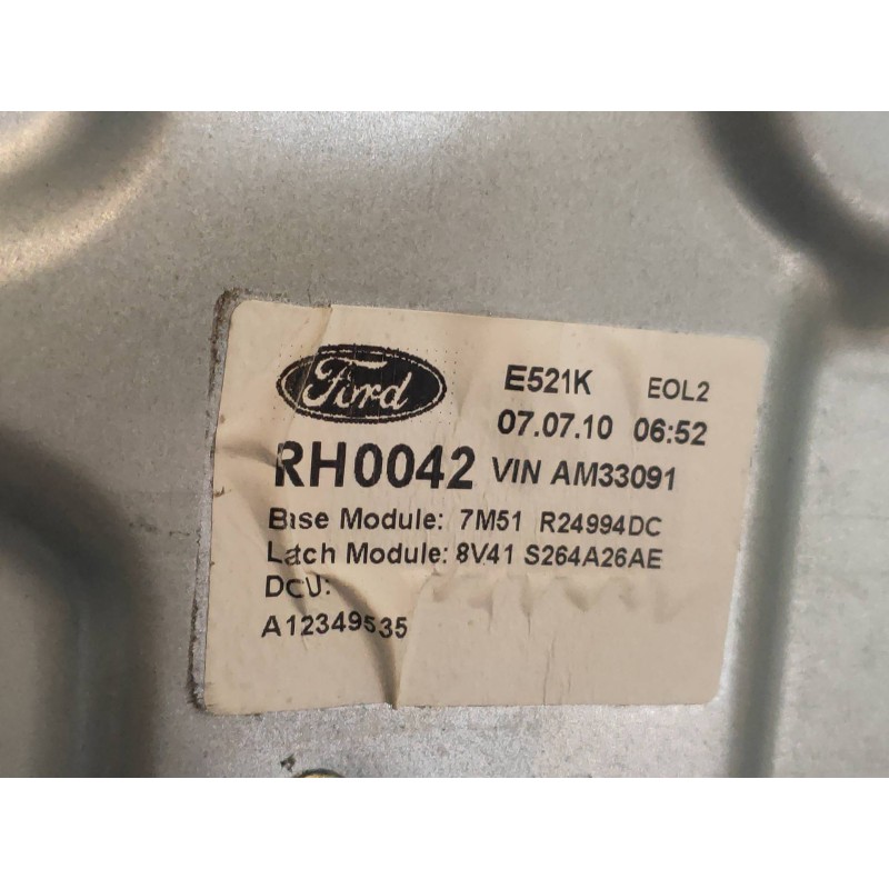 Recambio de elevalunas trasero derecho para ford kuga (cbv) titanium referencia OEM IAM 7M51R24994DC 7M51R045H22A 5WK11598G 9424
