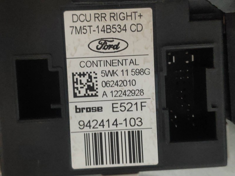 Recambio de elevalunas trasero derecho para ford kuga (cbv) titanium referencia OEM IAM 7M51R24994DC 7M51R045H22A 5WK11598G 9424