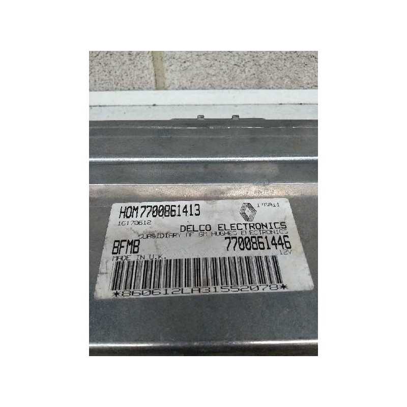 Recambio de centralita motor uce para renault 19 (b/c/l53) 1.4 gts referencia OEM IAM 7700861446 HOM7700861413 BFMB 16170612 Recambio de centralita motor uce para renault 19 (b/c/l53) 1.4 gts referencia OEM IAM 7700861446 HOM7700861413 BFMB 16170612