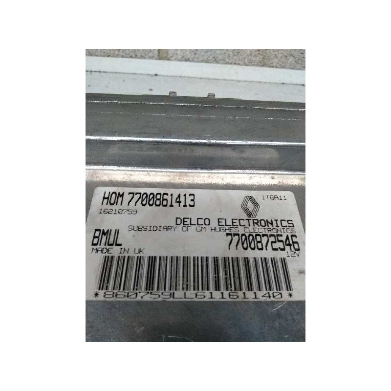 Recambio de centralita motor uce para renault clio i fase i+ii (b/c57) 1.4 referencia OEM IAM 7700872546 HOM7700861413 BMUL 1621 Recambio de centralita motor uce para renault clio i fase i+ii (b/c57) 1.4 referencia OEM IAM 7700872546 HOM7700861413 BMUL 1621