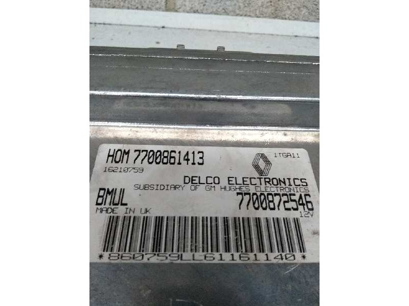 Recambio de centralita motor uce para renault clio i fase i+ii (b/c57) 1.4 referencia OEM IAM 7700872546 HOM7700861413 BMUL 1621 Recambio de centralita motor uce para renault clio i fase i+ii (b/c57) 1.4 referencia OEM IAM 7700872546 HOM7700861413 BMUL 1621