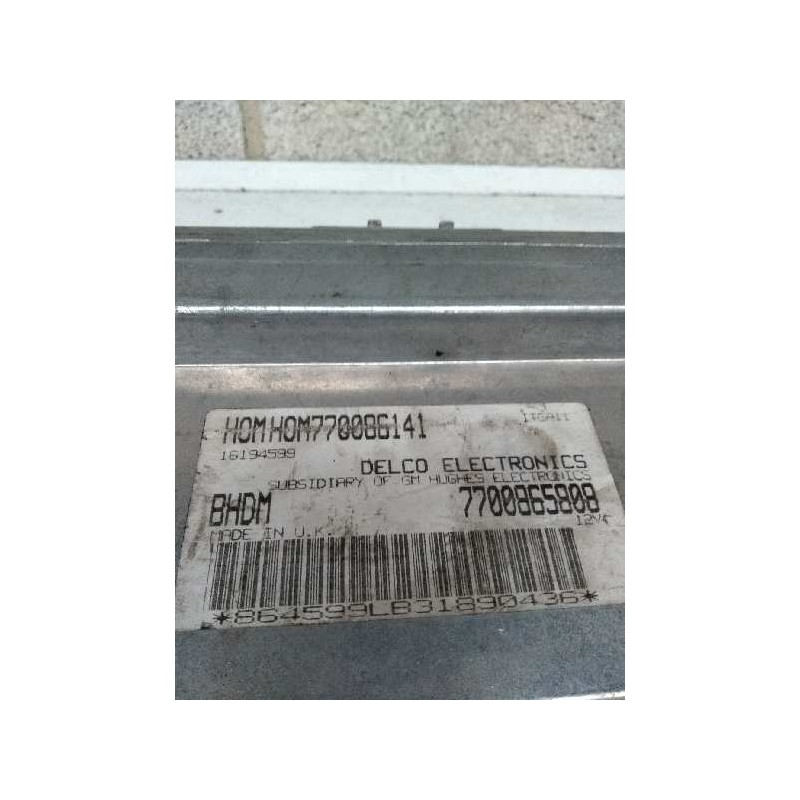 Recambio de centralita motor uce para renault 19 hatchback (b/c53) referencia OEM IAM 7700865808 HOM77086141 BHDM 16194599