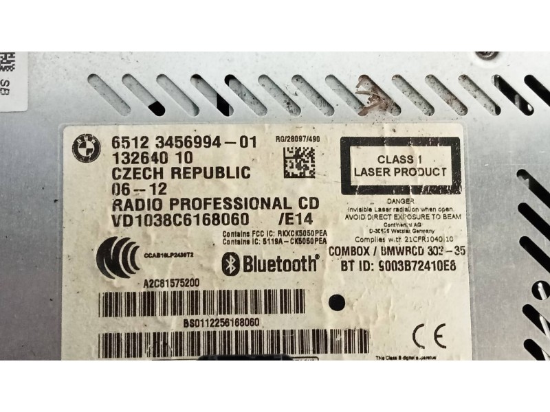 Recambio de sistema audio / radio cd para mini countryman (r60) one d referencia OEM IAM 65123456994  