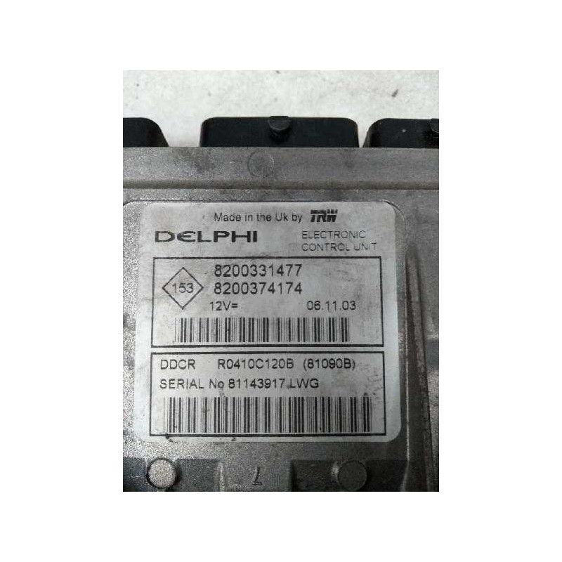 Recambio de centralita motor uce para renault clio ii fase ii (b/cb0) 1.5 dci diesel referencia OEM IAM R0410C120B 8200331477 82 Recambio de centralita motor uce para renault clio ii fase ii (b/cb0) 1.5 dci diesel referencia OEM IAM R0410C120B 8200331477 82