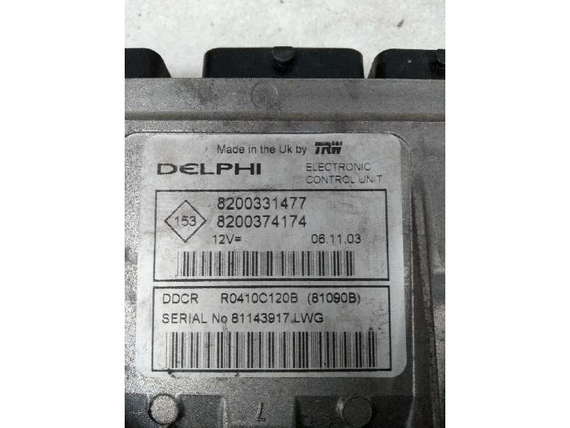 Recambio de centralita motor uce para renault clio ii fase ii (b/cb0) 1.5 dci diesel referencia OEM IAM R0410C120B 8200331477 82 Recambio de centralita motor uce para renault clio ii fase ii (b/cb0) 1.5 dci diesel referencia OEM IAM R0410C120B 8200331477 82