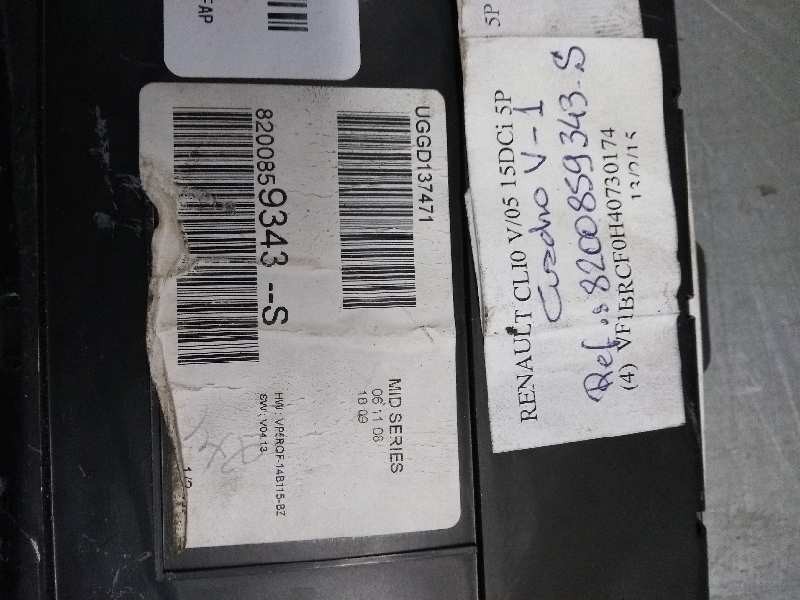 Recambio de cuadro instrumentos para renault clio iii 1.5 dci diesel fap referencia OEM IAM 8200859343S UGGD137471 