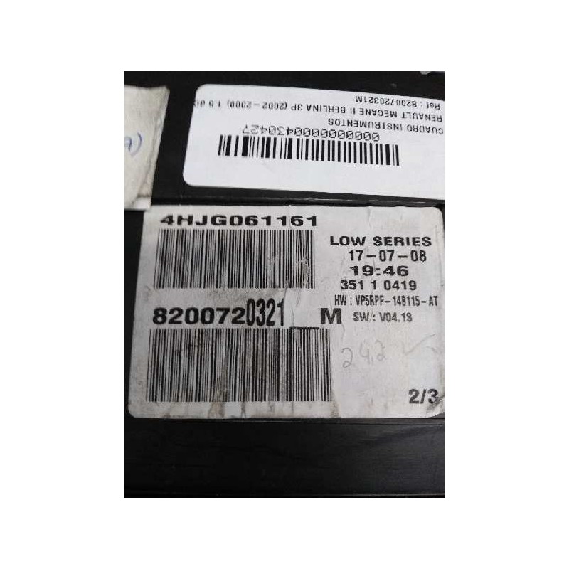 Recambio de cuadro instrumentos para renault megane ii berlina 3p 1.5 dci diesel cat referencia OEM IAM 8200720321M  