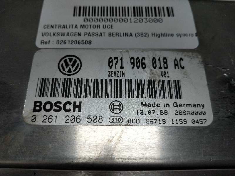 Recambio de centralita motor uce para volkswagen passat berlina (3b2) highline syncro / 4motion referencia OEM IAM 0261206508 07