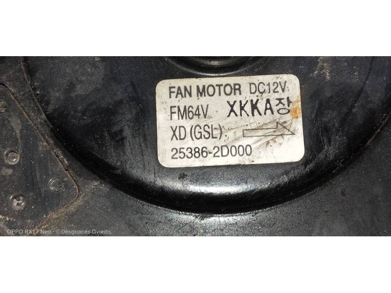 Recambio de electroventilador para hyundai elantra (xd) 1.6 comfort (5-ptas.) referencia OEM IAM 253862D000  