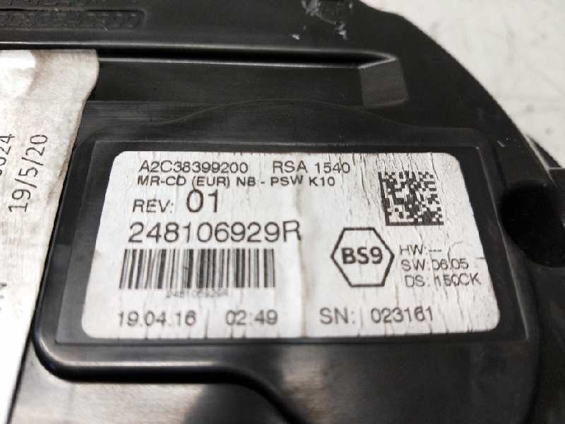 Recambio de cuadro instrumentos para renault talisman intens referencia OEM IAM 248106929R A2C38399200 