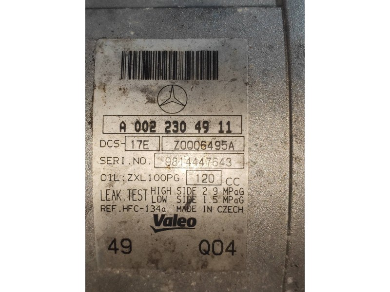 Recambio de compresor aire acondicionado para mercedes clase c (w204) berlina c 180 kompressor blueefficiency (204.044) referenc
