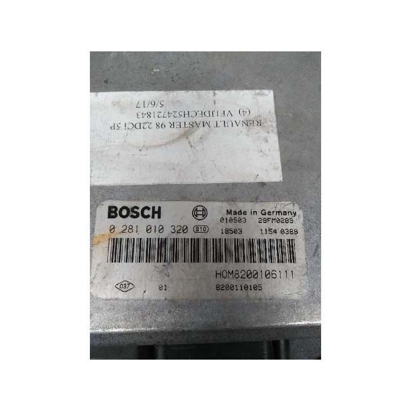 Recambio de centralita motor uce para renault master combi desde ´98 2.2 diesel referencia OEM IAM 0281010320 HOM8200106111 8200
