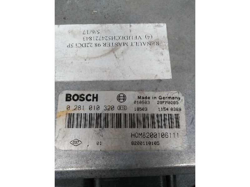 Recambio de centralita motor uce para renault master combi desde ´98 2.2 diesel referencia OEM IAM 0281010320 HOM8200106111 8200